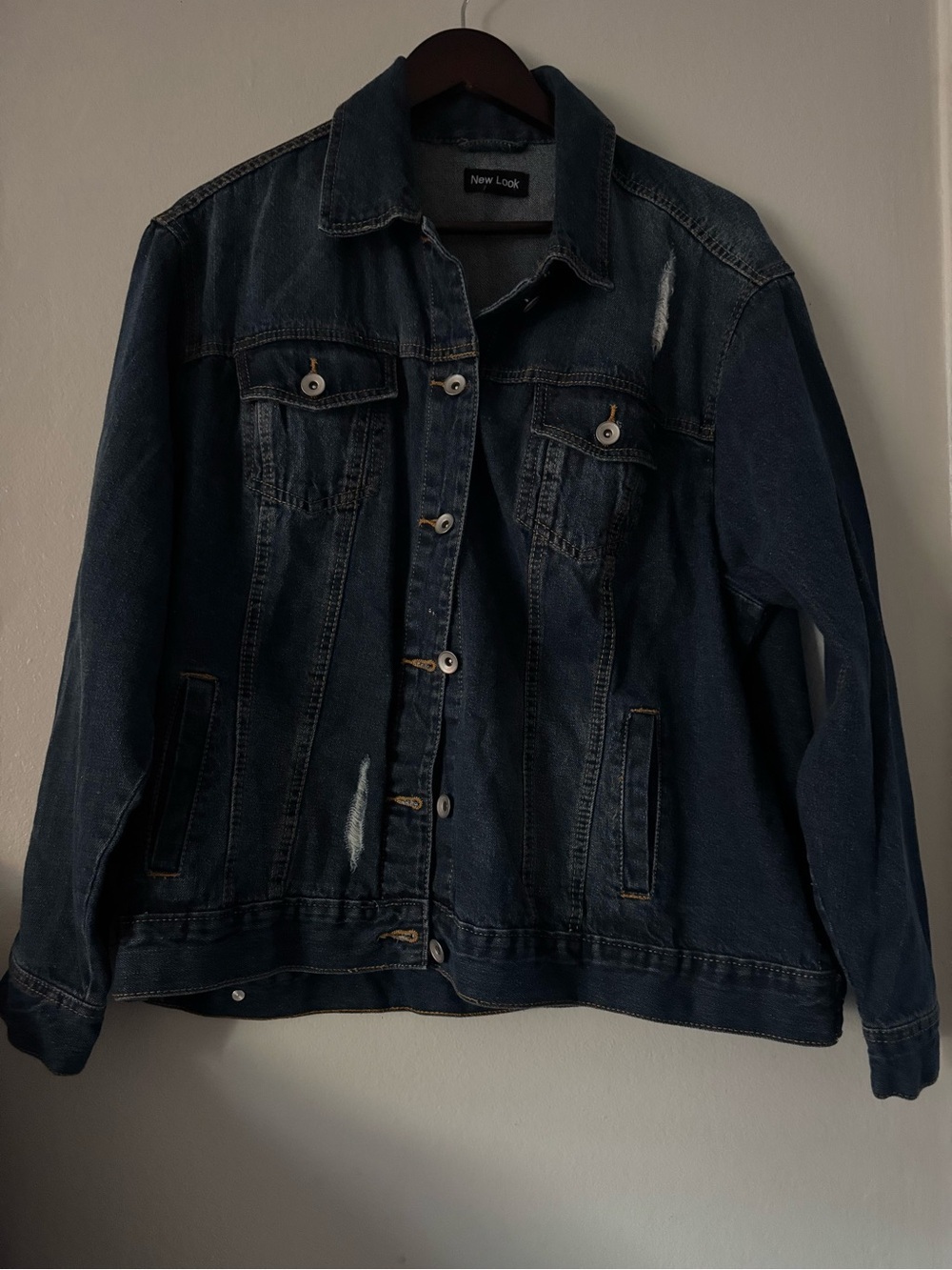 New Look Dark Blue Denim Jacket with Interior Label